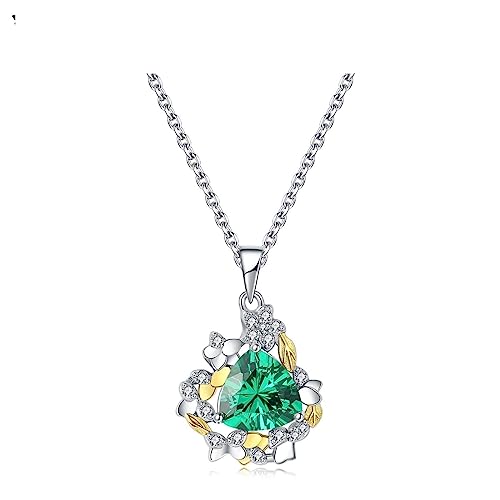 Pendentif émeraude simulée de 1,8 ct idée cadeau idéal pour femme 45 cm