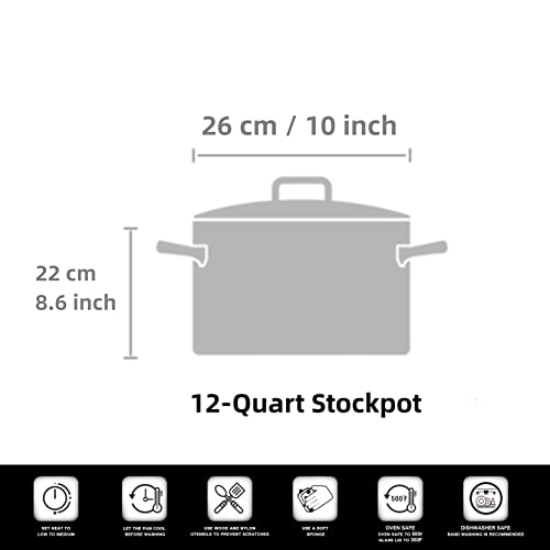 Cooks Standard Quart Classic Stainless Steel Stockpot With Lid, 12-Qt, Silver #TOP4