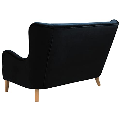Max Winzer Sofa Medina 2-Sitzer | In Schwarz | Au Samtvelours | 149 x 95 x 105 cm - 30171-2100-2044240-F01 Max Winzer Sofa Medina 2-Sitzer | In Schwarz | Au Samtvelours | 149 x 95 x 105 cm