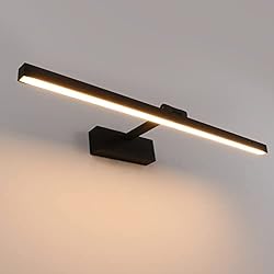 Lampara Led Baño Amazon Klighten Lampara Espejo Baño Luz Led 60cm, 18W 1170 Lumen, Impermeable IP44 , Aplique Moderno, Blanco Cálido 3000K, Nero