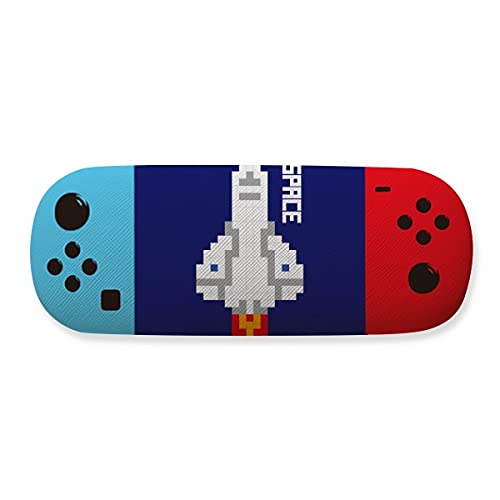Lunettes de jeu protégées avec l'étui pixel fusée pour gamer nomade