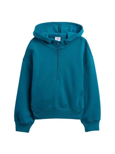 GAP Girls Half Zip Fleece Top Deep Water Teal M