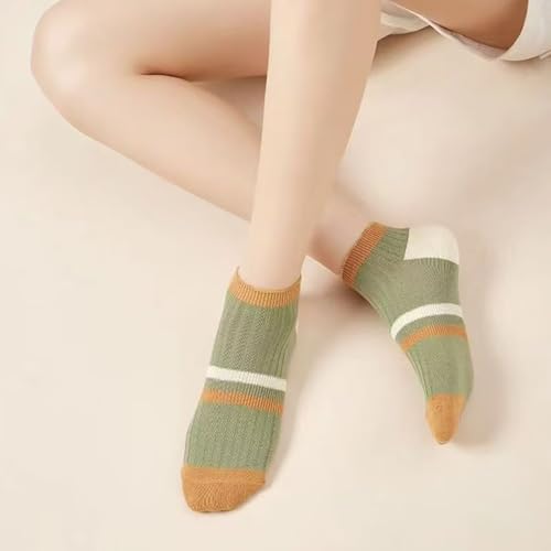 5 Pairs Of Women's Striped Short Summer Thin Low-Top Comfortable Breathable Socks2
