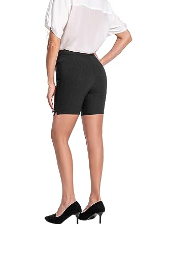 Work Causal Tulip-Hem Pull-On Dress Career Shorts with Two Front Pockets4