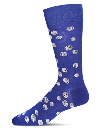 MeMoi Men's Roll of the Dice Rayan Blend Novelty Crew Sock