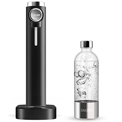 Sparkling Water Maker, Soda Streaming Machine for Home with 1L BPA-Free Carbonation Bottle Seltzer Carbonated Water Maker, Compatible with Standard 60L CO2 Carbonators(Not Included) (Black)