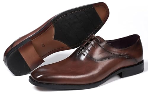 Santimon Mens Modern Essentials Cap Oxfords Formal Dress Suit Shoes Men's Fashion Genunie Leather Derby Prom Wedding Business Causal Tuxedo Shoes for Men2