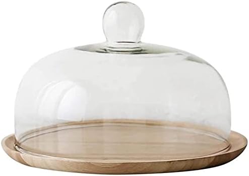 Dessert Table Cake Cover Hotel Restaurant Decorated Cake Pan Solid Wood Tray Cake Dome Fresh Fruit Plate Cake Stands Multifunctional Serving Plate (Khaki 25.5 x 25.5 x 15.5 cm) image 5