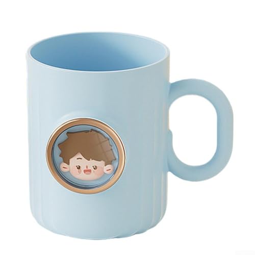 Set di portaspazzolino e tazza per collutorio con design salvaspazio e struttura in polipropilene resistente per una conservazione efficace del bagno (blu)