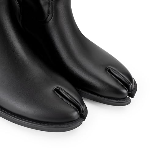 LACIKOSZ Womens Black Tabi Foldable Mid Calf Boots — view 5