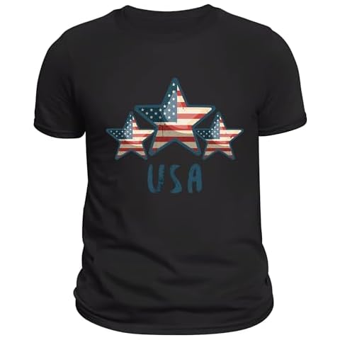 IBYO American Flag Shirts for Men 4th of July Black Shirt Mens USA Patriotic Stars T-Shirts Cover