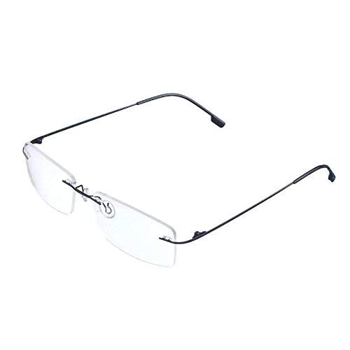 Super Light Titanium Nearsighted Shortsighted Myopia Working Glasses -2.75 Strengths Black Color Men Women Rimless Eyeglasses