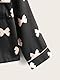 13–14 Jahre Kinder Kleinkind Mädchen Herbst Winter Pyjama Set Pyjama Oberteil Hose Satin Zweiteiliger Schlafanzug mit Schleife Aufdruck Nachtwäsche 160 Schwarz