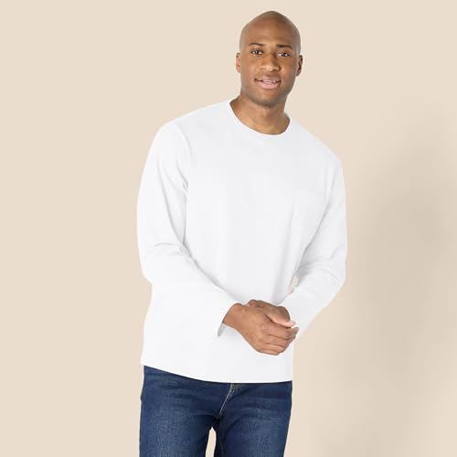 Image of Amazon Essentials Men's Regular-Fit Crewneck Long-Sleeve T-Shirt, Casual Cotton Jersey
