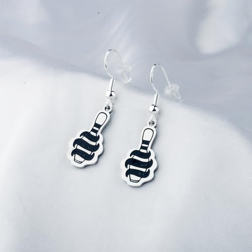 WSNANG Funny Bowling Earrings Nothing is Fucked Here Dude Lebowski Inspired Jewellery Crime Movie Fans Gift4