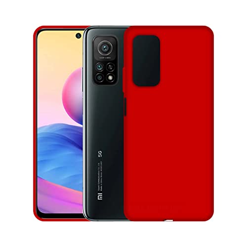 Image of Case Creation Liquid TPU Silicone Cover for Redmi 10T Soft Case,Anti-Dirty Slim Case Frosted Matte Cute Candy TPU Raised Bezel (Splash of Color) Back Case Cover for Redmi 10T - Glamour Red
