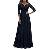 Generisch Robe de soirée pour femme   Élégante   Robe de bal   Robe de cocktail   Robe de fiançailles   Manches 3/4   Robe formelle   Robe de soirée pour femme
