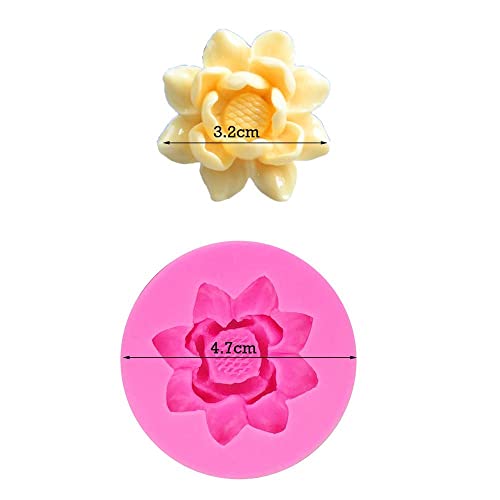Generic 3D Lotus Flower Silicone Mold Chocolate Molds Candle Molds For Diy Soap Candy Clay Chocolate Cupcake Topper Making #TOP2