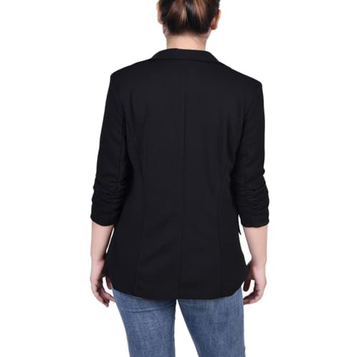 NY CoIIection Petite 3/4 Rouched Sleeve Crepe Jacket2
