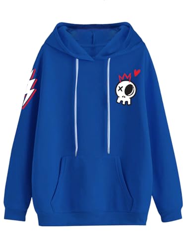 Image of Veirdo Cotton Fleece Regular Fit Full Sleeve Hooded Sweatshirt Front and Back Graphic Printed Jumper Hoodie for Men