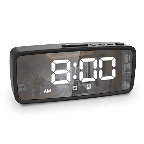 Genérico Reloj Alarma eléctrico con Pantalla LED 2 en 1 y Radio FM función Brillo Ajustable Interruptor de visualización 12 24 Horas
