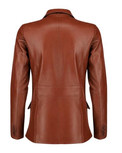 Image of Jild Classic Style Leather Blazer Women - Casual Coat Leather Jacket Women