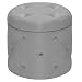 Produktbild eSituro Hocker Samt mit Stauraum 27L, Sitzhocker Grauer, Samthocker Polsterhocker Rund, Sitzbank Fußhocker, Aufbewahrungsbox Pouf 39,5x40 cm