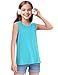 KEREDA Girls Tank Tops Flowy Loose Fit Sleeveless Shirts Basic Casual Summer Tunic Tops Green 13-14 Years