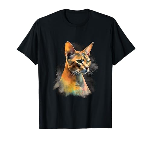 Abyssinian Cat Lover Kitten Watercolour T-Shirt