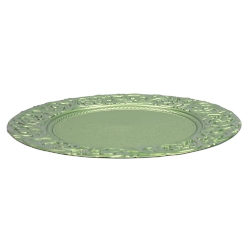 100 Platos Cargadores Redondos 13 in Verde Reutilizables miniatura 6