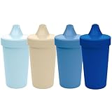 Re-Play Spill-Proof Sippy Cups for Toddlers - Kids Reusable 10 Oz Set of 4, Dishwasher & Microwave Safe, Made in USA, Cool Blues