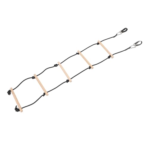 Kids Rope Ladder, Wood Swing Rope Ladder for Climbing Game, Outdoor Playground, Easy to Setup, Indoor and Outdoor Fun