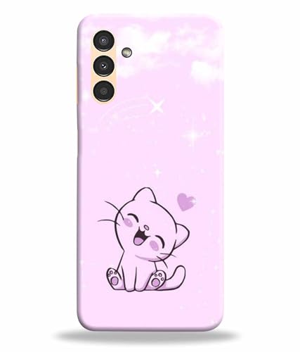 Image of Printed Hard Back Case Cover & Compatible for Samsung Galaxy A13 5G / SM-A136U, SM-A136U1 | Cute Cat Vector (Multicolor) - D1189