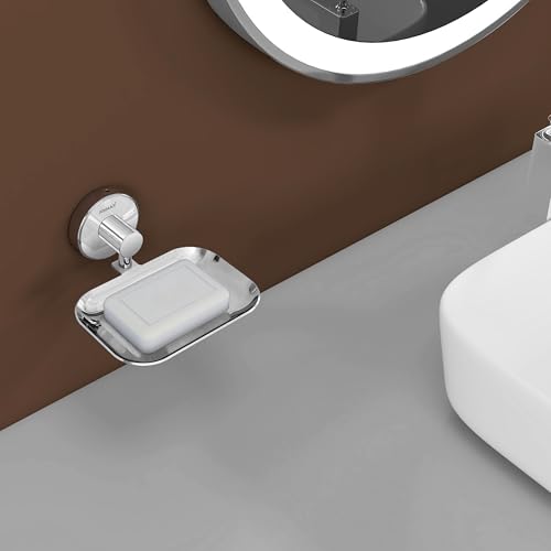Image of Plantex (Primax) 304 Grade Stainless Steel Soap Holder /Bathroom Soap Holder /Kitchen Soap Stand for Sink - Bathroom Accessories (Chrome)