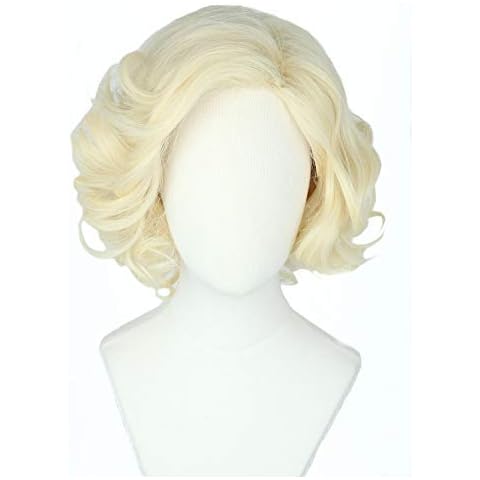 Topcosplay Women's Wig 50s Short Curly Blonde Wig Hollywood Cosplay Fancy Dress Costume Wigs Cover