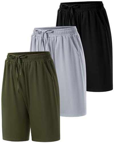 3 Pcs Women Quick Dry Shorts High Waisted Bermuda Shorts for Yoga Athletic Drawstring with Pocket2