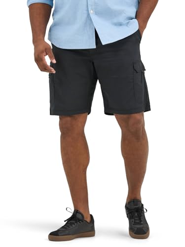 Lee Men's Big & Tall Extreme Motion Crossroad Cargo Short, Black, 50