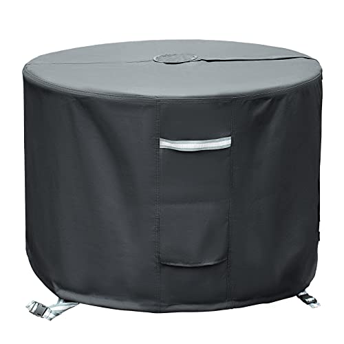 Tohonfoo Round Patio Table Cover With Umbrella Hole - 36" Dia X 23" H (Cover Size，Not Table Size) Heavy Duty Waterproof 600D Oxford Fabric Outdoor Lawn Patio Furniture Covers #TOP1