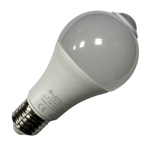 Lampadina Led E27 con Sensore di Movimento, 220V 12W 1050 Lumen (1, Bianco Neutro 4200K)