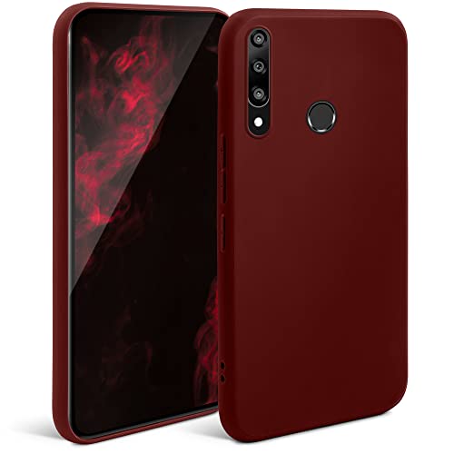 Moozy Minimalist Series Funda Silicona para Huawei P Smart Z y Honor 9X, Vino Rojo con Acabado Mate, Cover Carcasa de TPU Suave y Fina