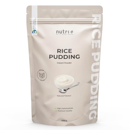Nutri + Reis Pudding Pulver 1 kg ohne Zucker + Süßstoffe Neutral - Instant Rice Pudding 1000 g Natural - fettarm + cremig - der perfekte Snack