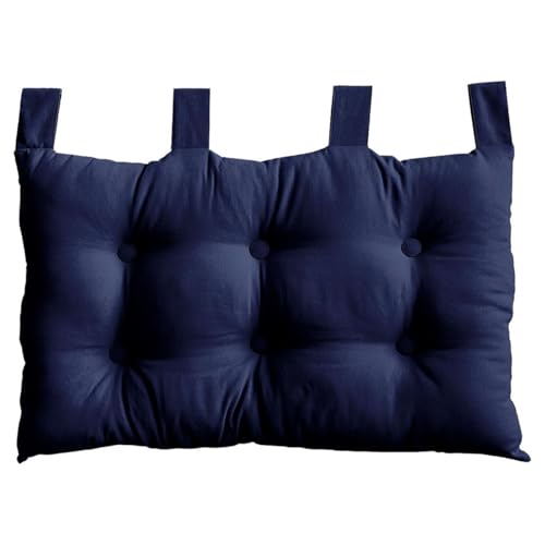 Paris Prix Coussin Tête de Lit Uni Panama 70cm Bleu Marine