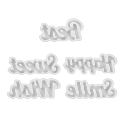 5 moldes de silicona de resina con palabras de saludo para decoración del hogar, moldes de silicona de resina epoxi