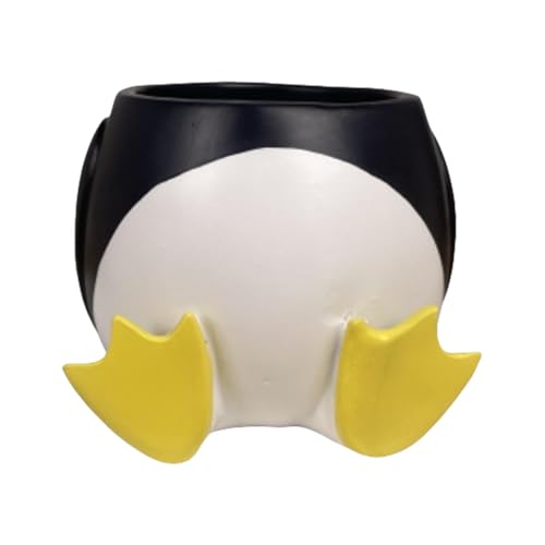 Pot de fleur pingouin en céramique imprimé 3D avec drainage - 2