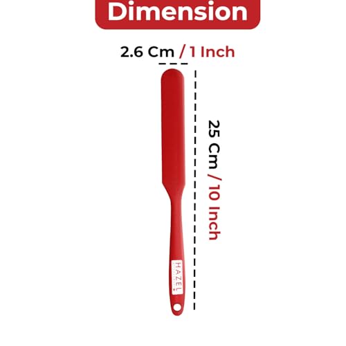 Image of HAZEL Silicone Iicing Knife (Red)| Heat Resistant, Non-Stick & Flexible Spatula for Mixing, Scraping & Spreading Batter, Cream & Chocolate | Durable & Easy to Clean