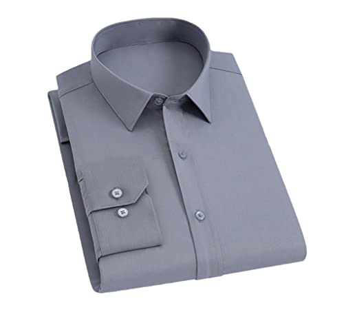 Chemise manches longues homme grise stretch entretien facile sans repassage S