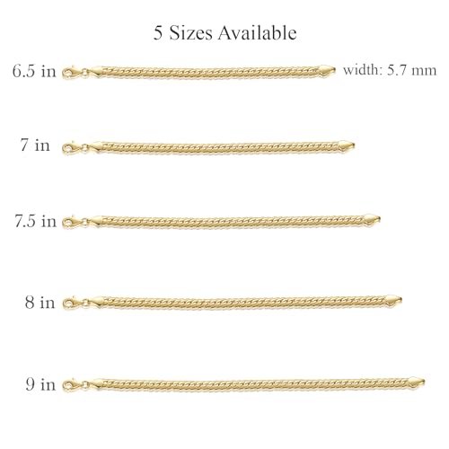 MELELIFE 14K Gold Bracelets for Women & Men’s Bracelet Dense Cuban Gold Chain Bracelet for Women Bold Bracelets Non Tarnish Presents (6.5, 7, 7.5, 8, 9 in)2