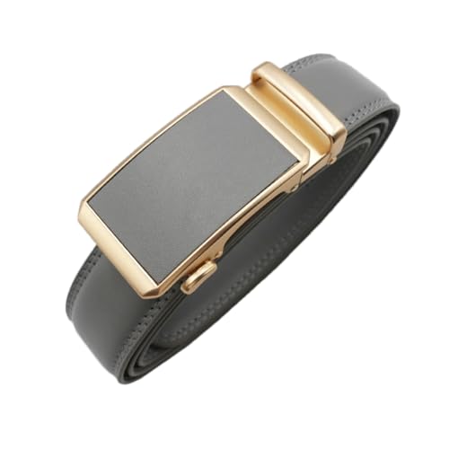 Men's All Seasons Solid Color Automatic Buckle Leather Business Belt Black Belt4