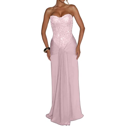 Robe longue bustier premium brodée coupe sirène moulante et décolleté cœur