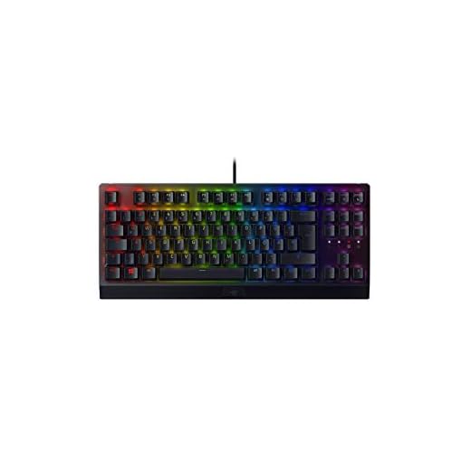 Razer BlackWidow V3 Tenkeyless (Green Switch) - Kompakte Gaming Tastatur mit mechanischen Schaltern (Taktil & klickend, ABS-Tastenkappen, RGB Chroma Beleuchtung) QWERTZ | DE-Layout, Schwarz